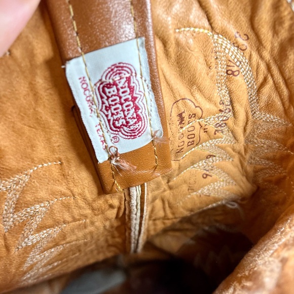 *Nocona | Vintage Men’s Leather Western Cowboy Boots Tan/brown 38068 Size 8.5 EE - Picture 4 of 13